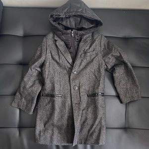 Boys blazer jacket with detachable hood